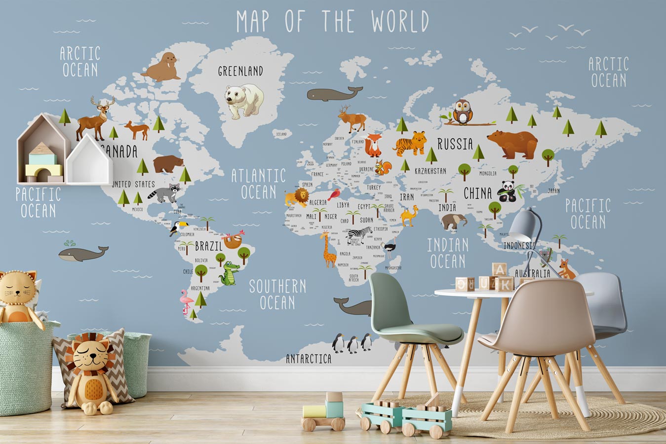 Carte du Monde Murale Deco  Map Monde Decoration Murale - Planisphère