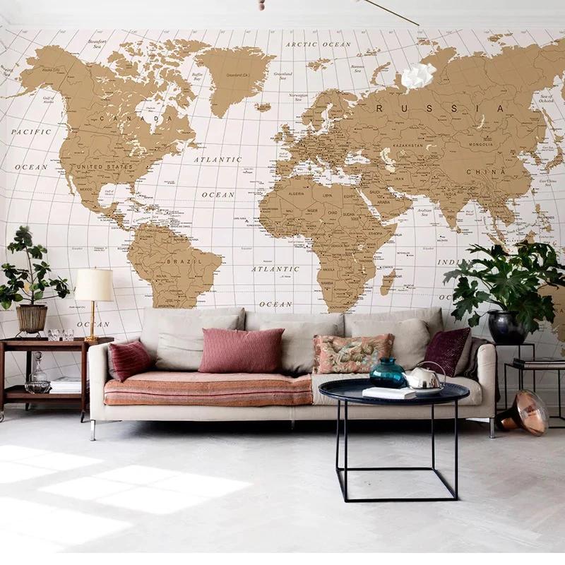Papier peint Carte du monde Authentique - Muralconcept