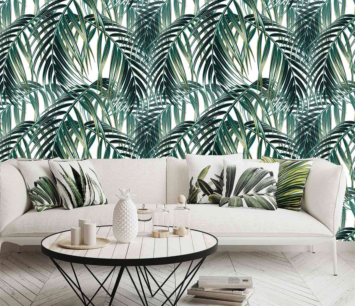Papier peint intissé nature feuille palmier