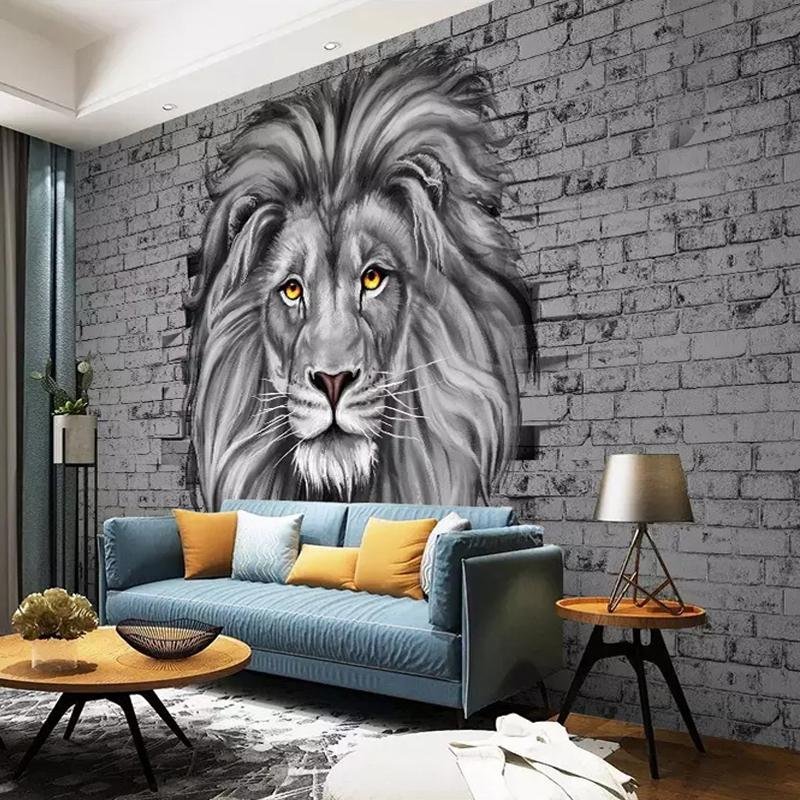 Lion Papier Peint Dreaming Chiot Décoration Murale 100x72inch Animal Lion Papier Peint Dreaming Chiot Décoration Murale 100x72inch Animal