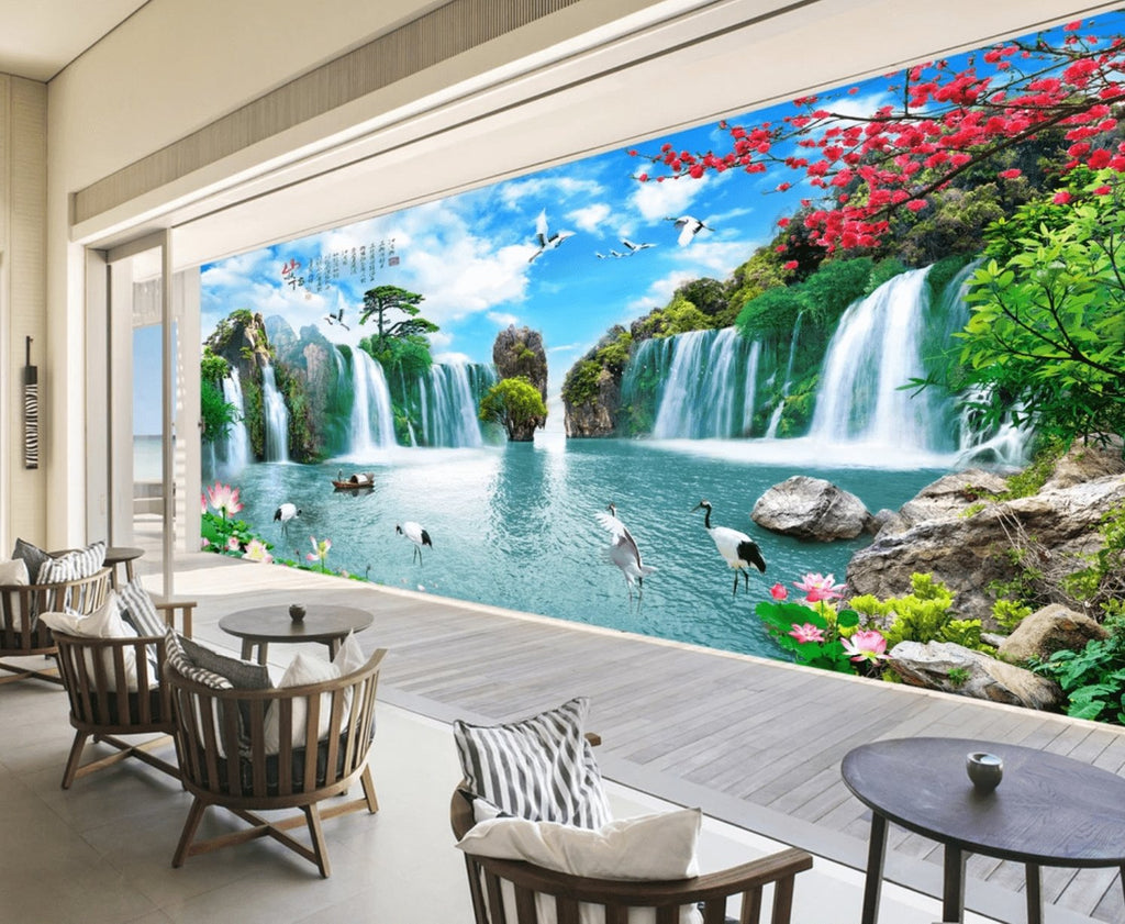 Papier Peint Panoramique Peinture Murale Interieur Vigne