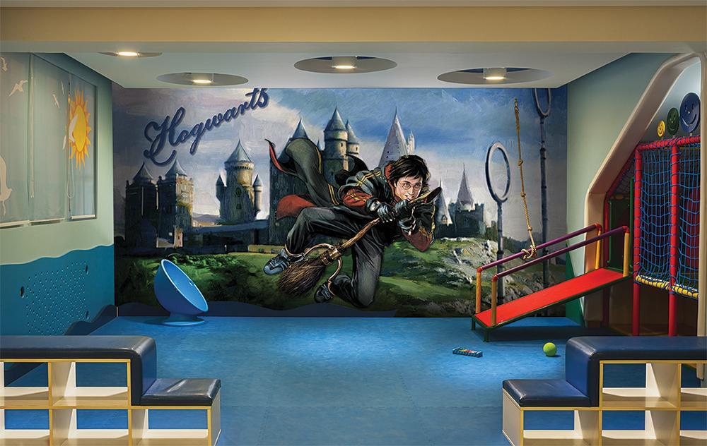 Peinture match de Quidditch Harry Potter - Muralconcept