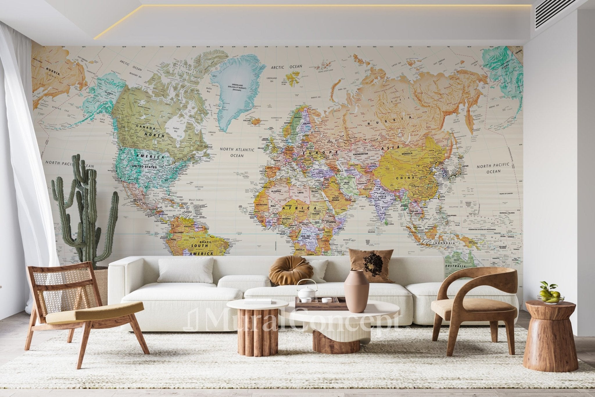 Papier peint original carte du monde - Muralconcept