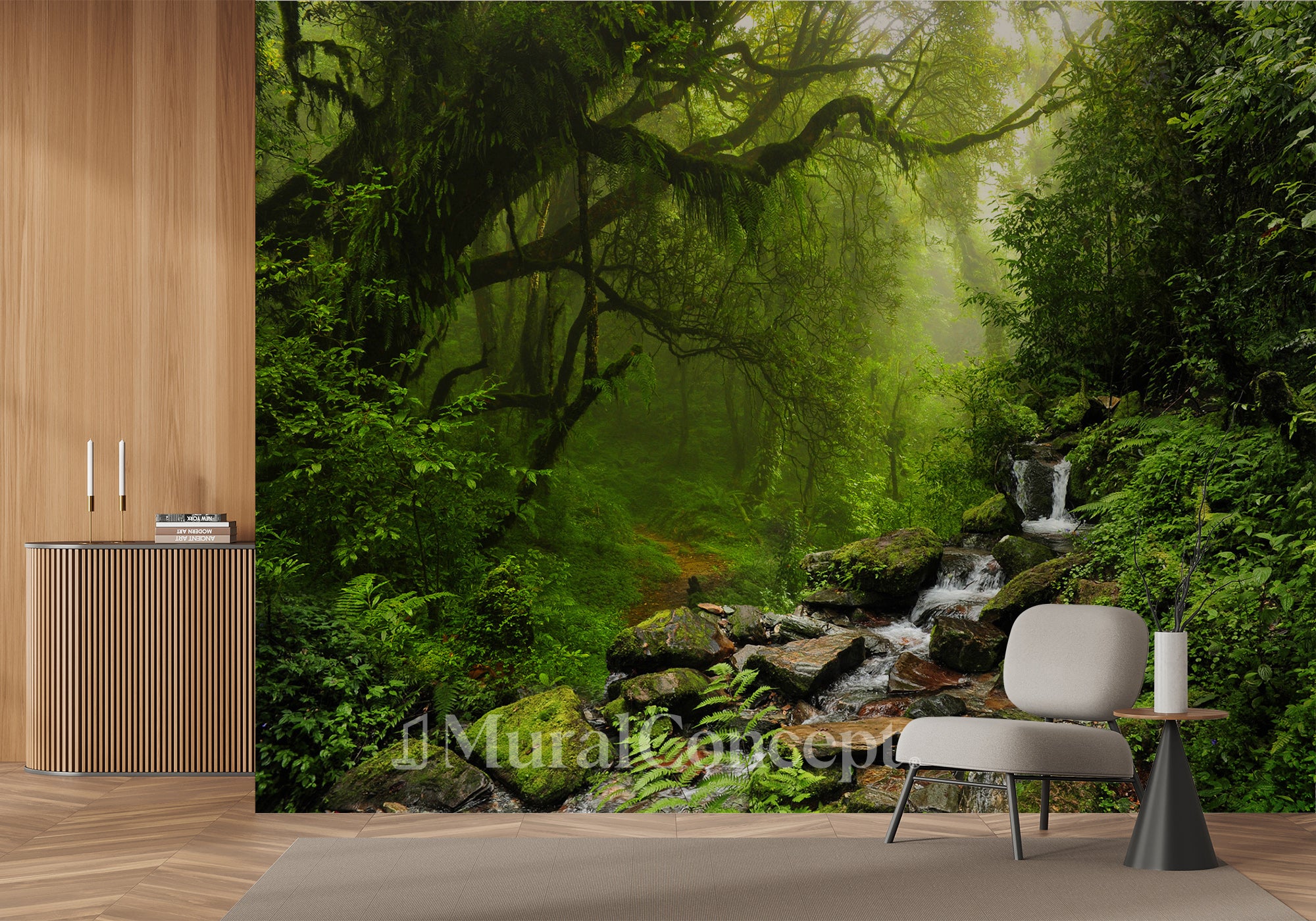 Papier Peint Photo 3D Cascade - Mural, Famille, Design Moderne