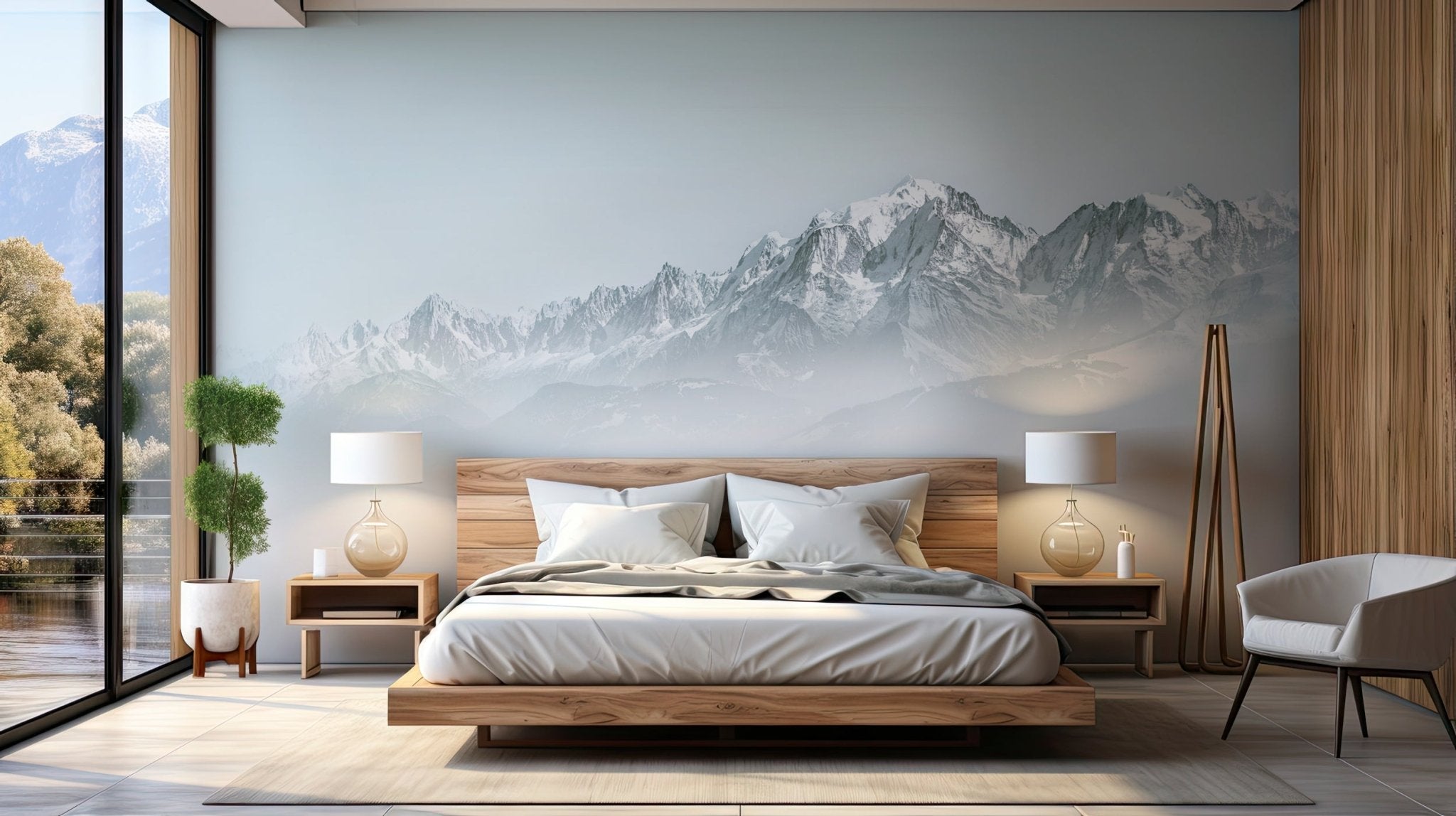 Papier peint matin brumeux Mont Blanc - Muralconcept