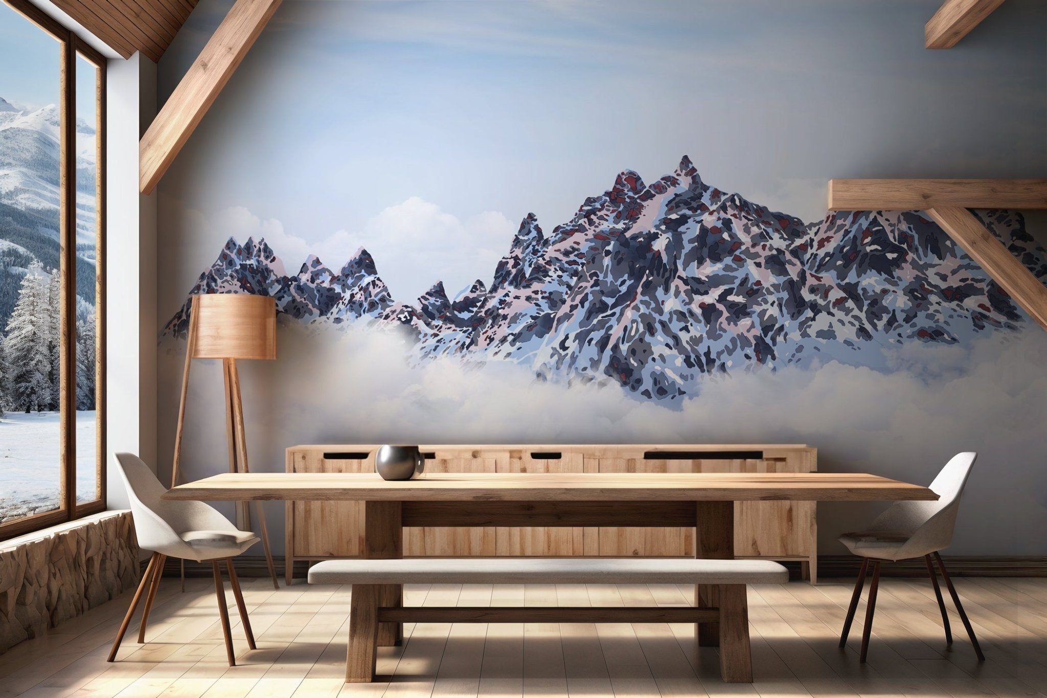 Papier peint Mont Blanc toile des Cimes, mural concept, tendance
