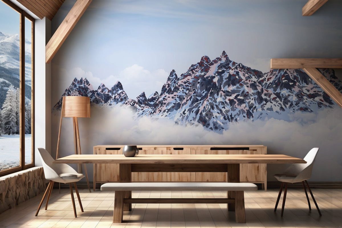 Papier peint Mont Blanc toile des Cimes