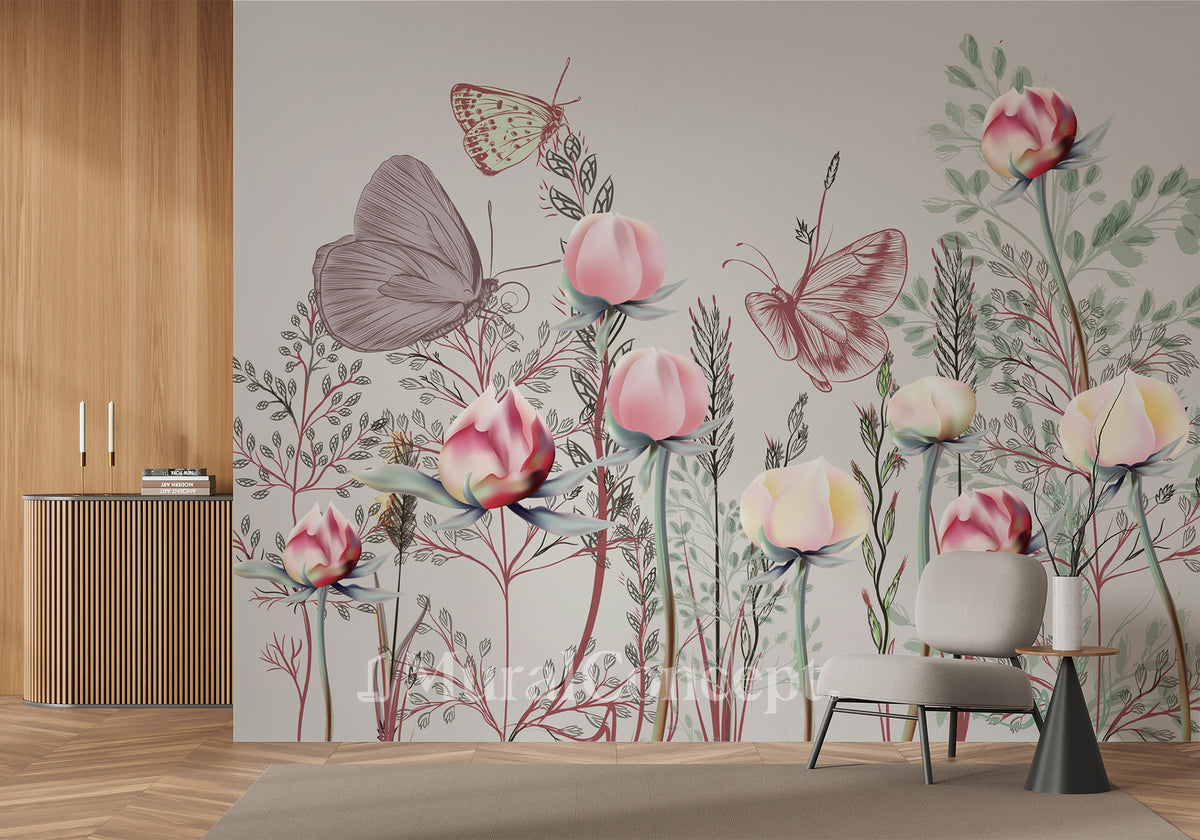 Papier peint panoramique Fleur & Tulipe
