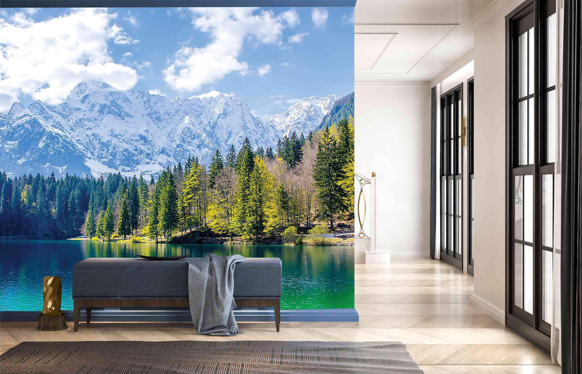 Papier peint panoramique Lac de montagne en Haute Savoie