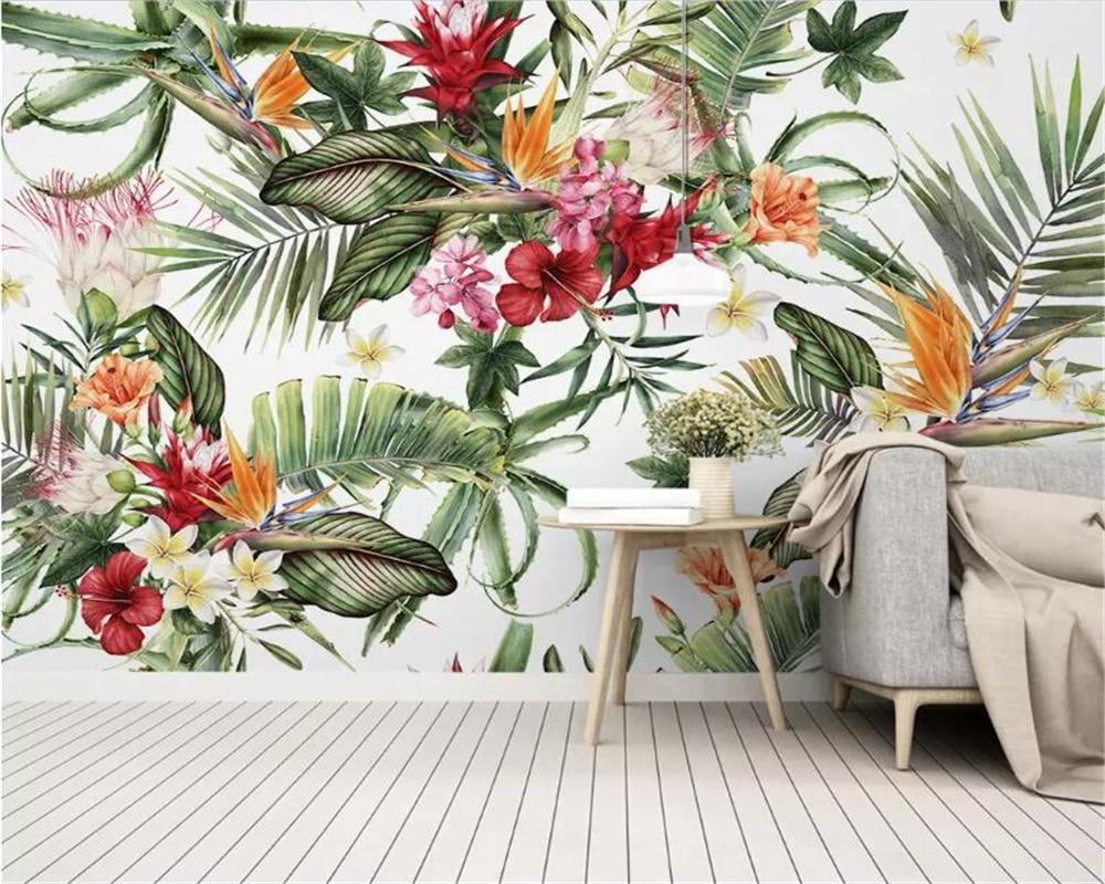 Papier peint tropical & Fleurs colorées