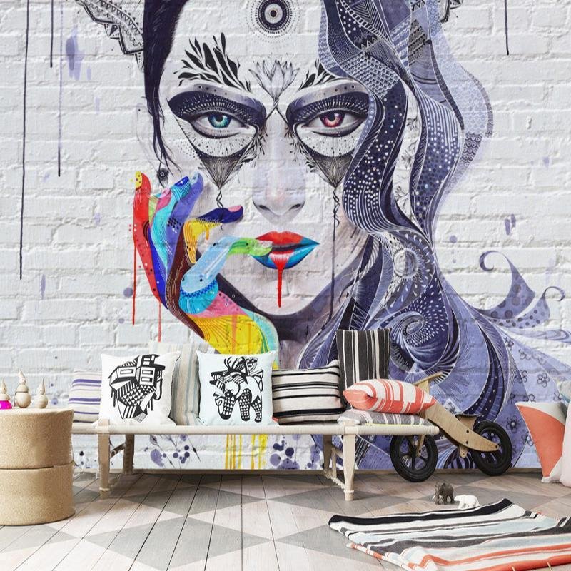 Papier peint Vintage Graffiti - papier peint sur mesure francais - muralconcept