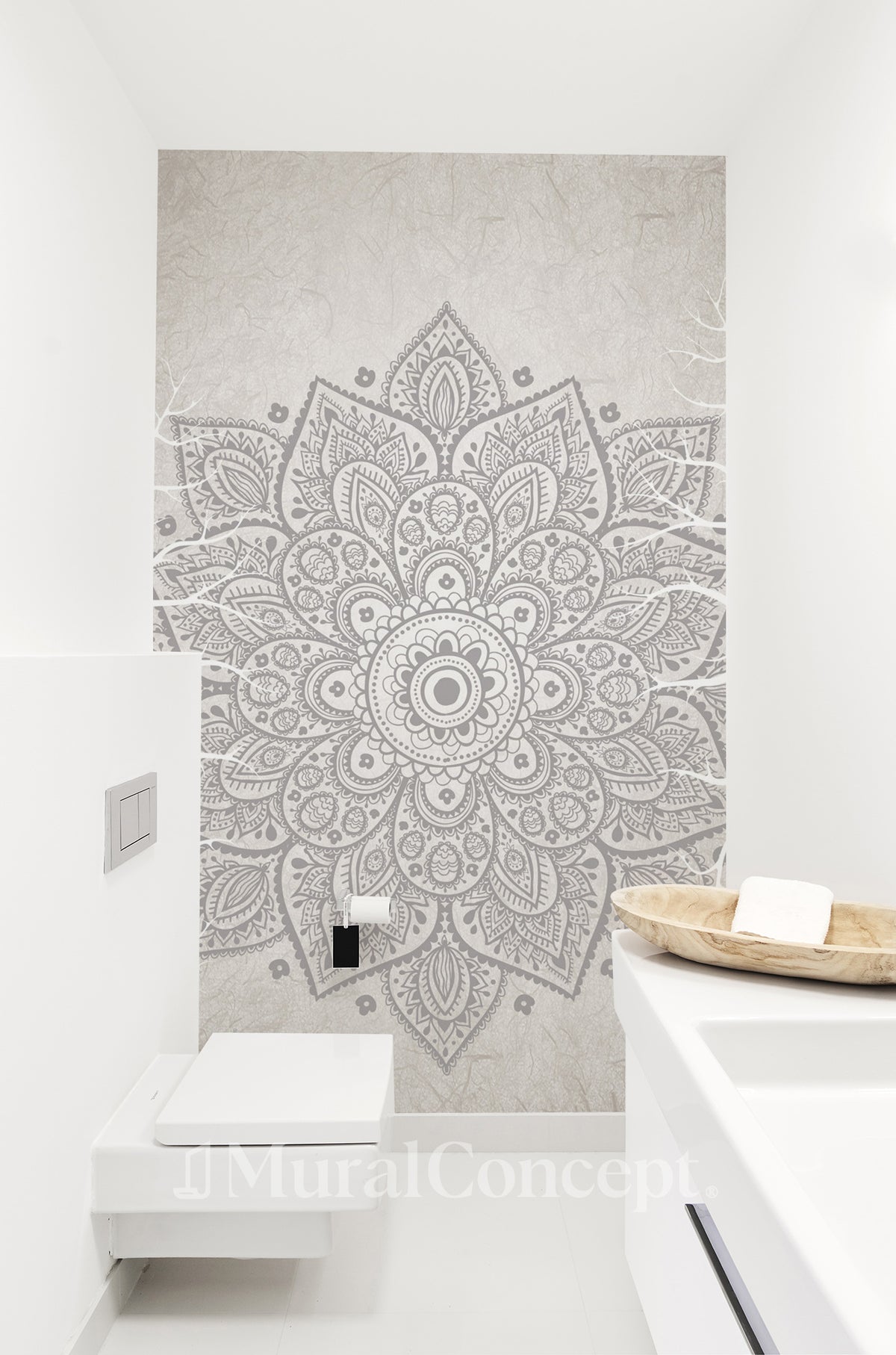Papier peint wc mandala bohème indien