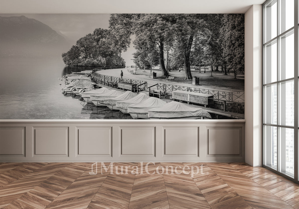 Papier peint panoramique contemplation lac d'Annecy